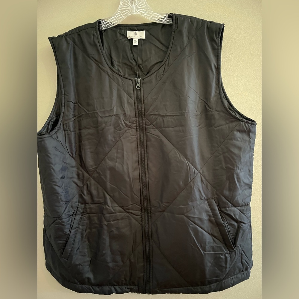 Black Quilted Women’s Vest by Socialite